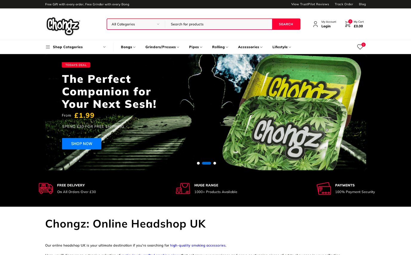 Chongz online shop by Mediatopia Bristol