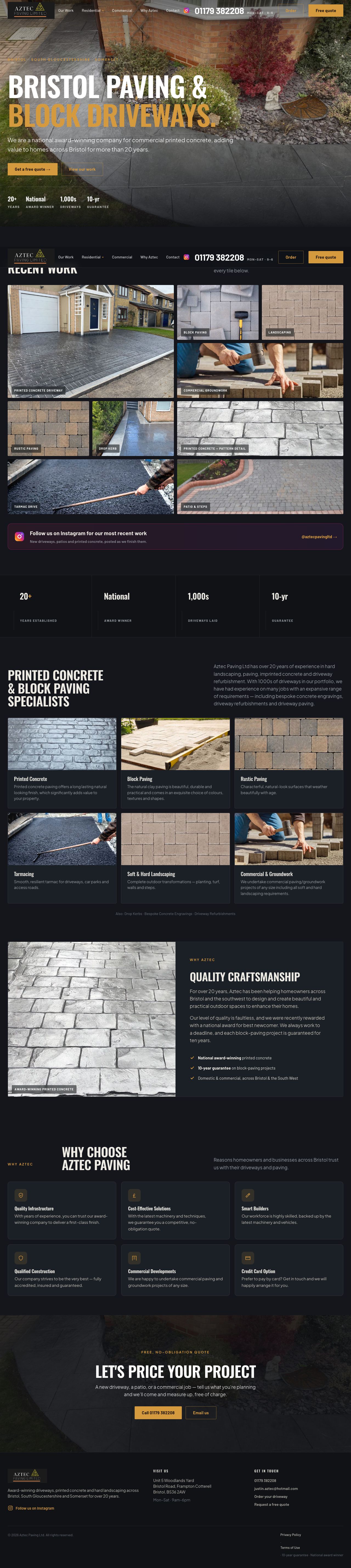 Aztec Paving website designed and built by Mediatopia