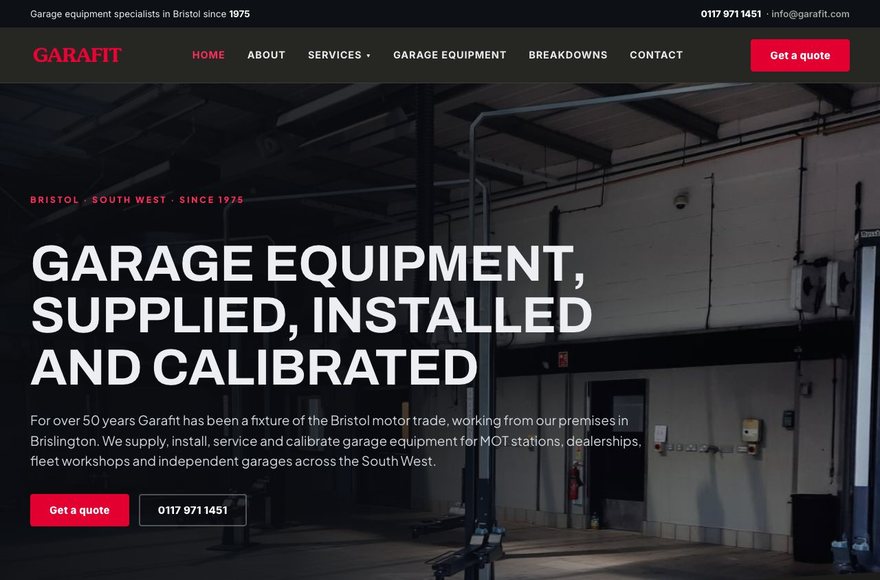 Garafit Services website by Mediatopia