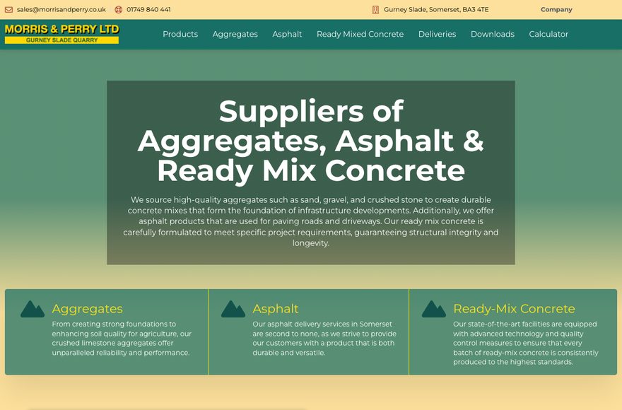 Morris & Perry website designed and built by Mediatopia