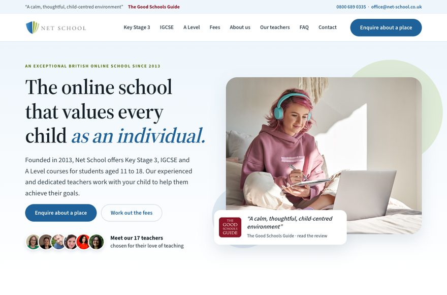 Net School website designed and built by Mediatopia