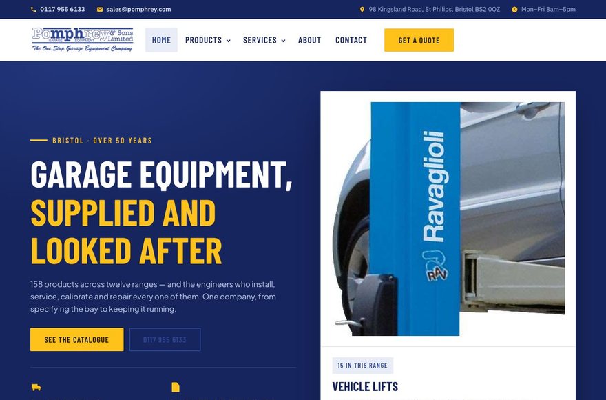 Pomphrey & Sons website by Mediatopia