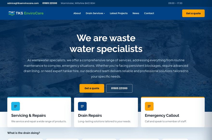 TKS Envirocare website by Mediatopia