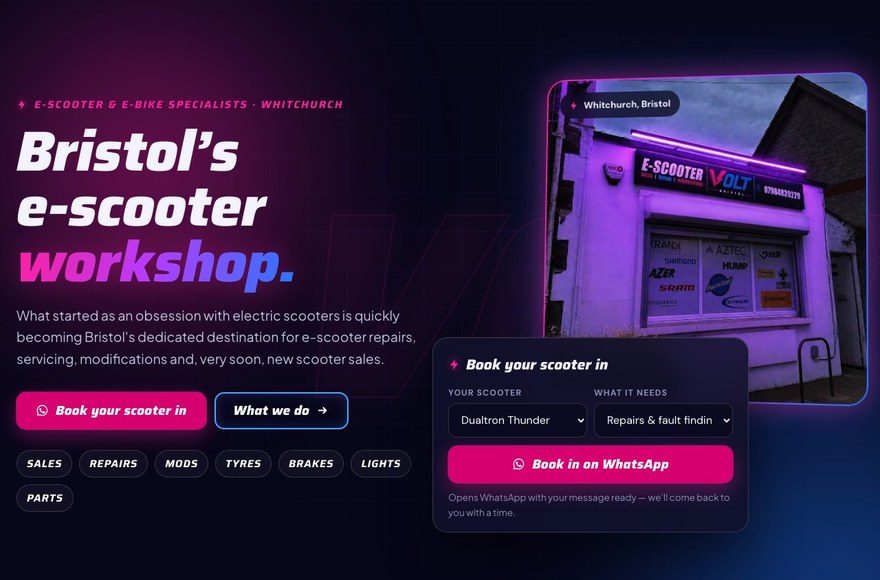 Volt Bristol website by Mediatopia