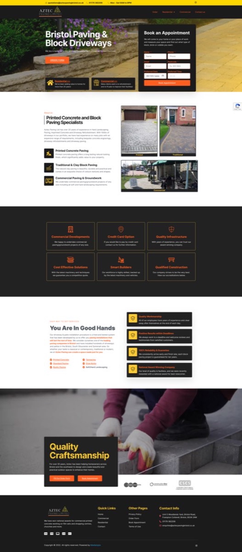 Aztec website designed and built by Mediatopia