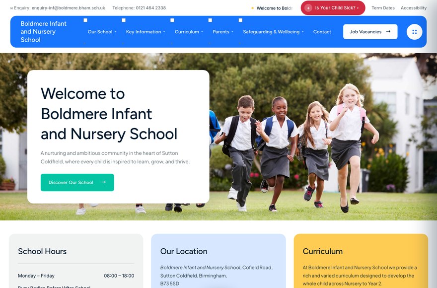 Boldmere Infant School website designed by Mediatopia Bristol