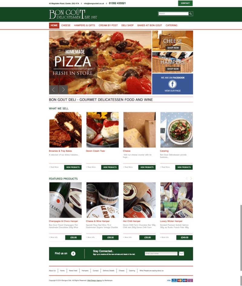 Bon Gout Deli website designed and built by Mediatopia