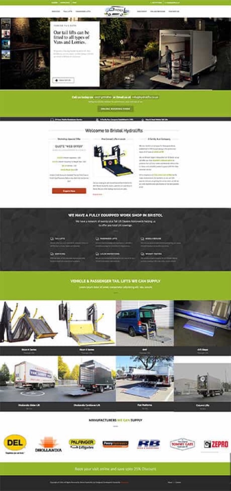 Bristol Hydralifts website designed and built by Mediatopia