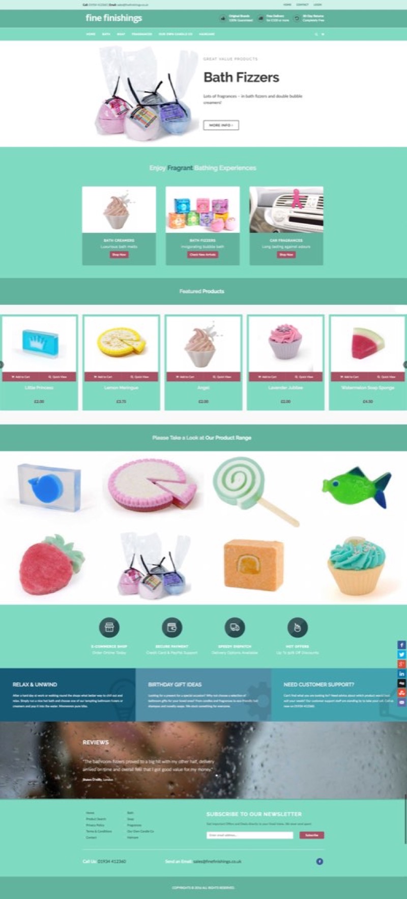 Fine Finishings website designed and built by Mediatopia