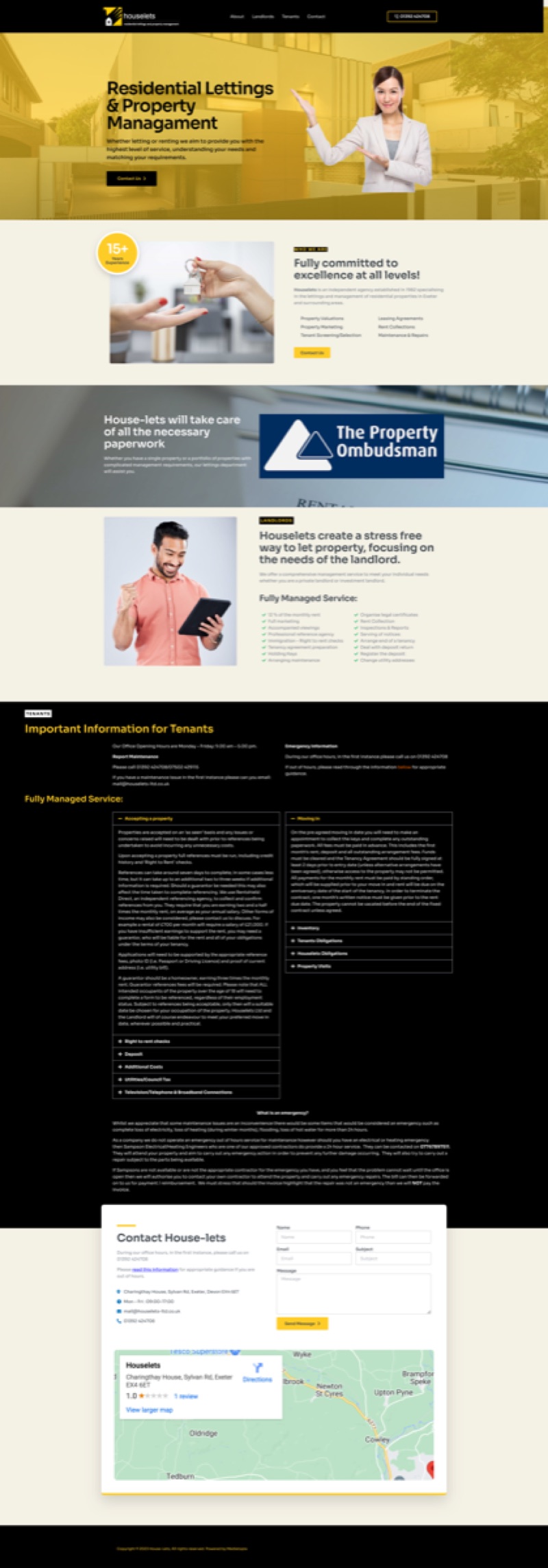 Houselets website designed and built by Mediatopia