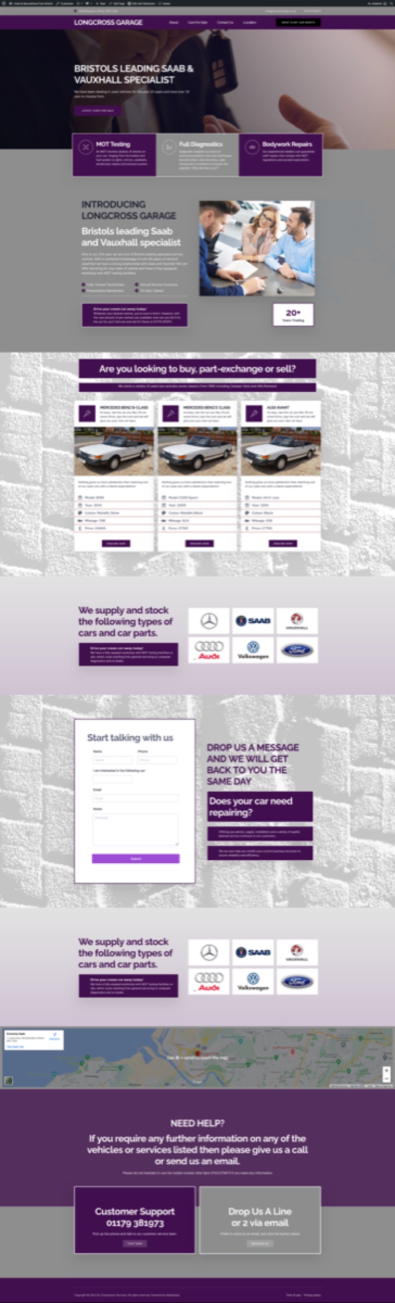 Longcross Garage website designed and built by Mediatopia