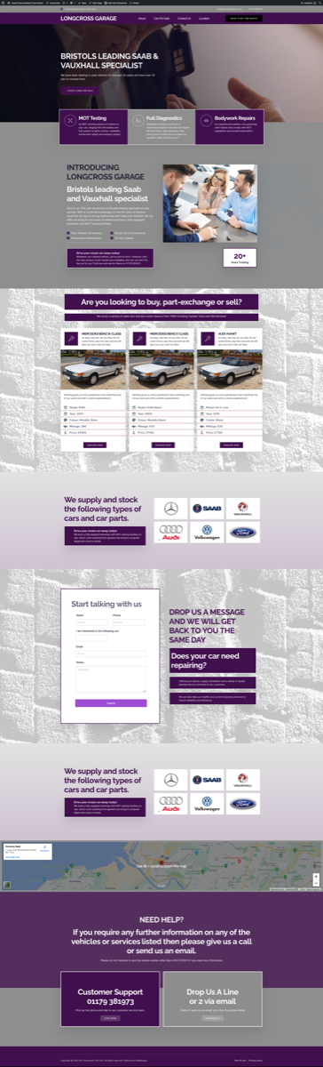 Longcross Garage website by Mediatopia