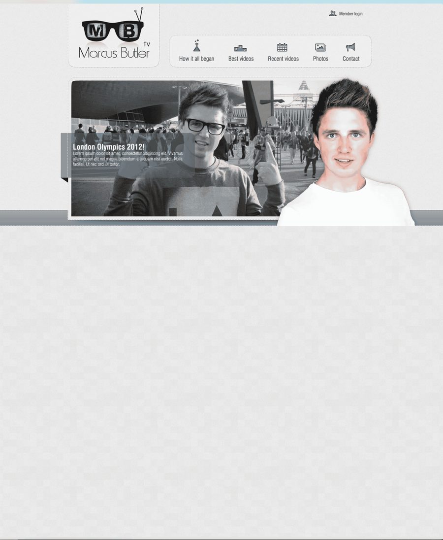Marcus Butler website design exploration 1 by Mediatopia