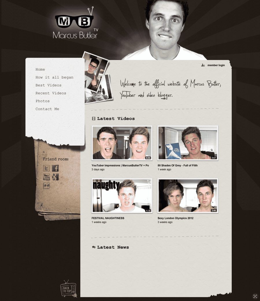 Marcus Butler website design exploration 3 by Mediatopia