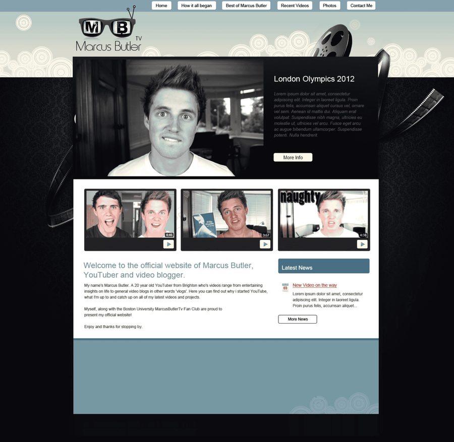 Marcus Butler website design exploration 4 by Mediatopia