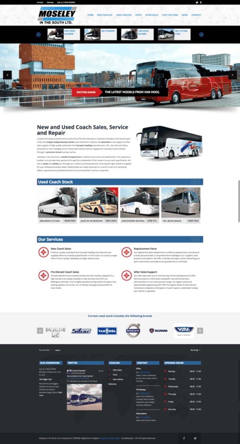Moseley in the South website designed and built by Mediatopia