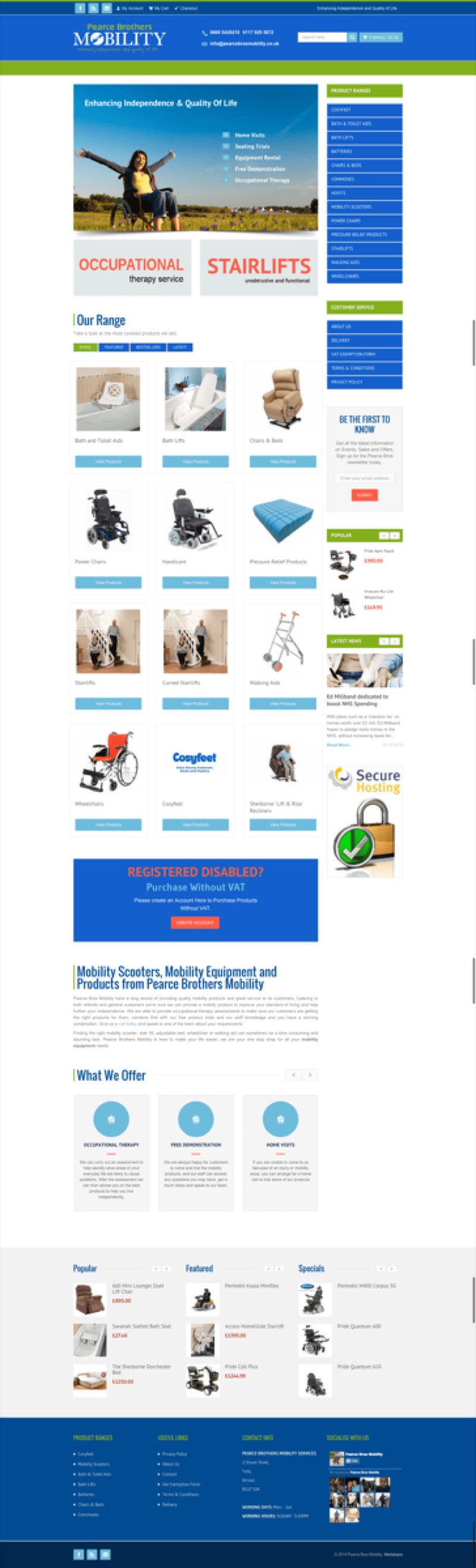 Pearce Brothers website designed and built by Mediatopia