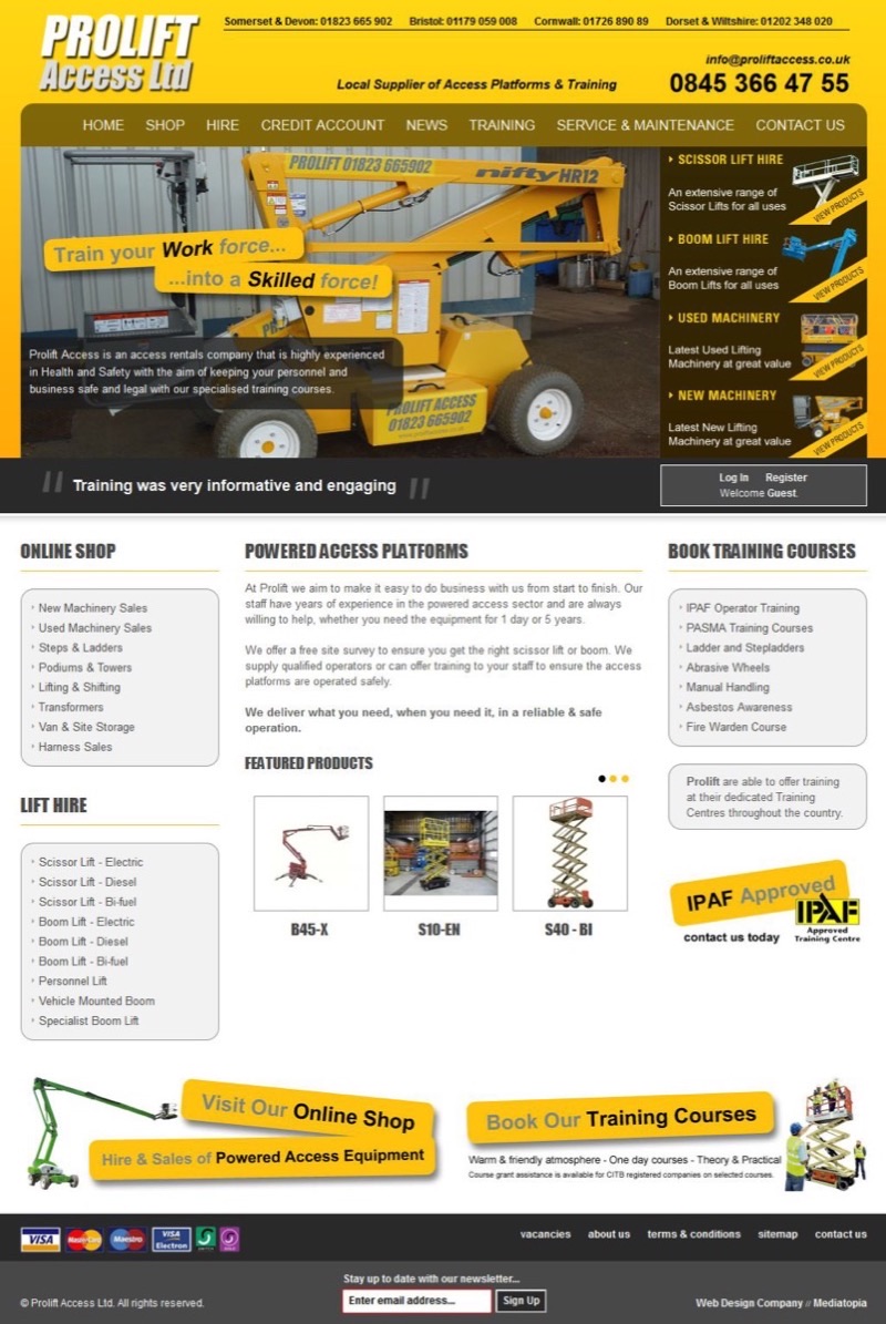 Prolift Access website designed and built by Mediatopia