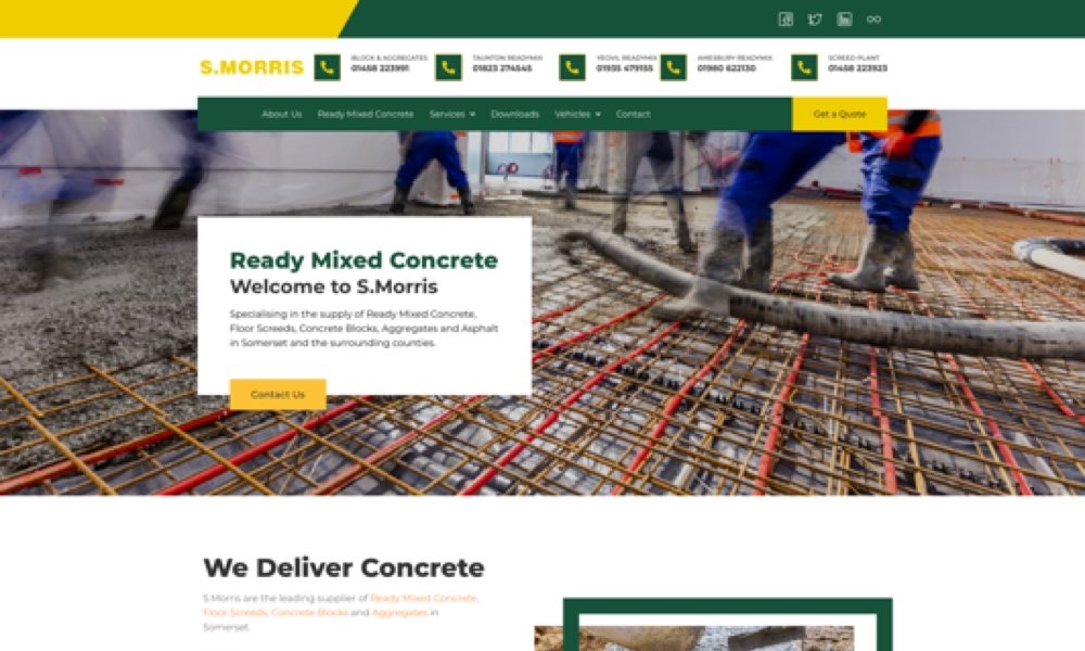 S.Morris construction company website designed and built by Mediatopia