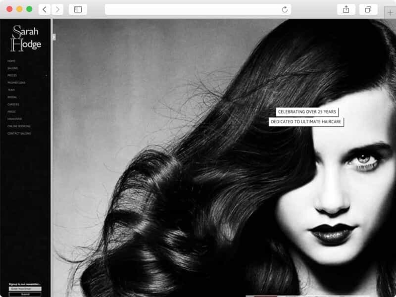 Sarah Hodge website designed and built by Mediatopia