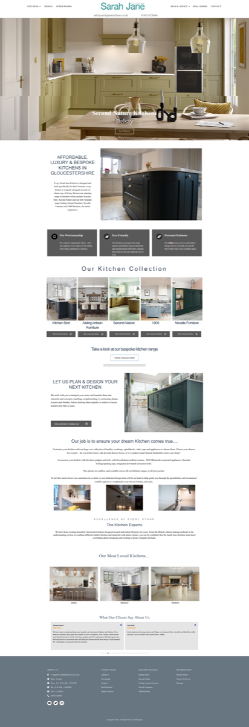 Sarah Jane Kitchens website designed and built by Mediatopia
