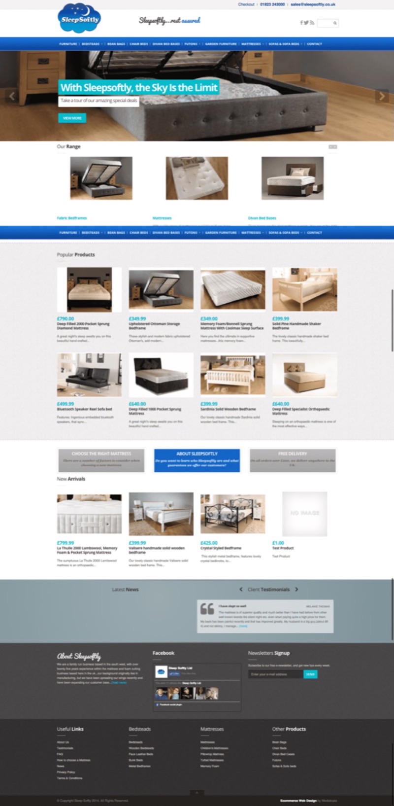 Sleep Softly website designed and built by Mediatopia