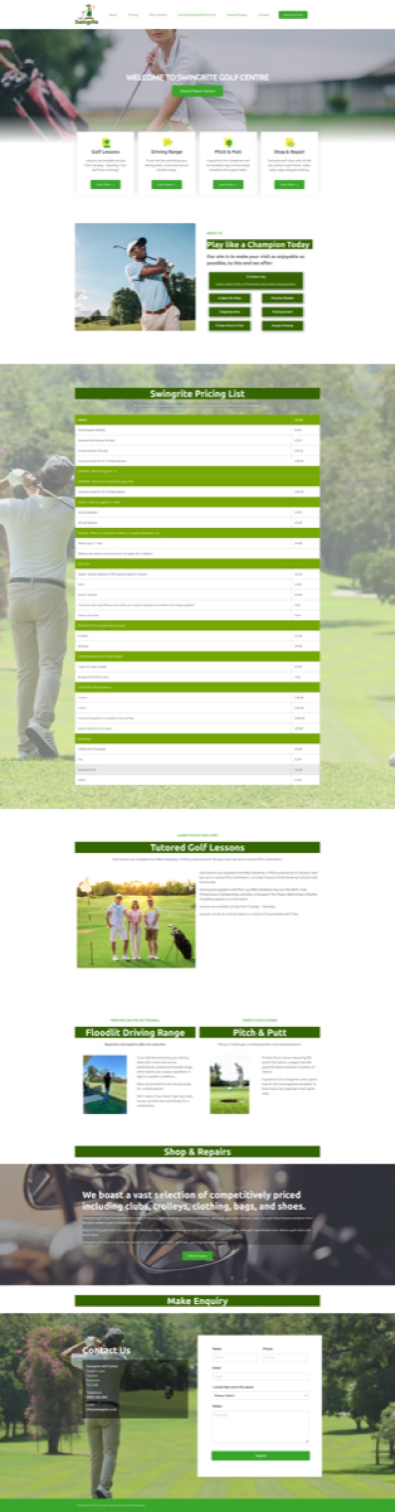 Swingrite website designed and built by Mediatopia
