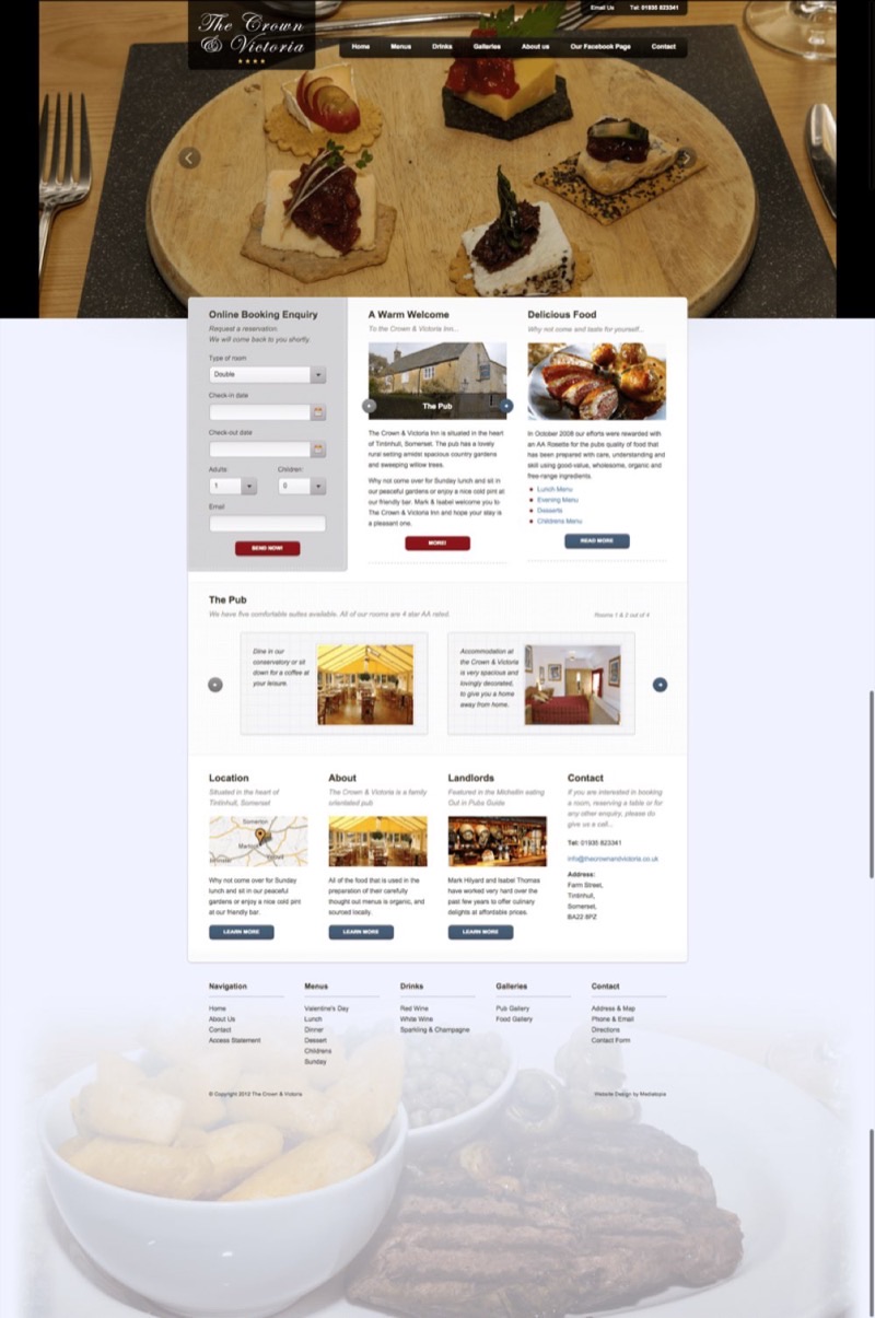The Crown website designed and built by Mediatopia