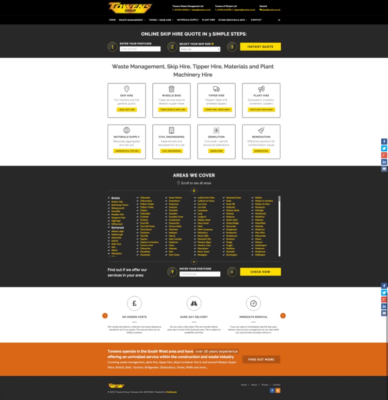 Towens website designed and built by Mediatopia