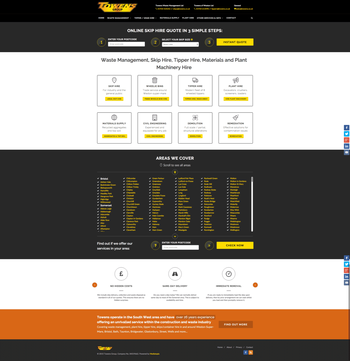 Towens website designed and built by Mediatopia