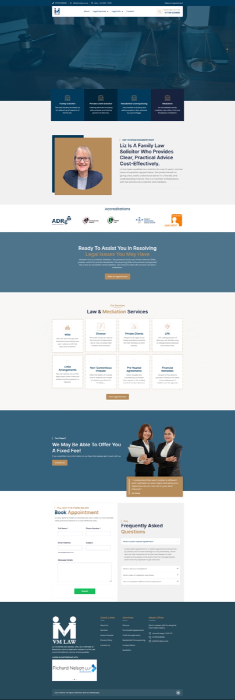 VM Law website designed and built by Mediatopia