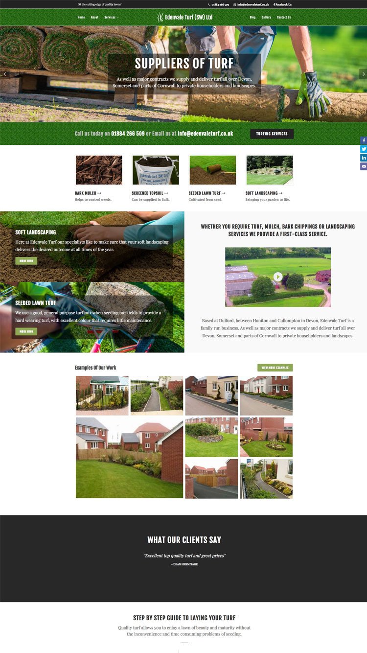 A brochure web design of a somerset based business.