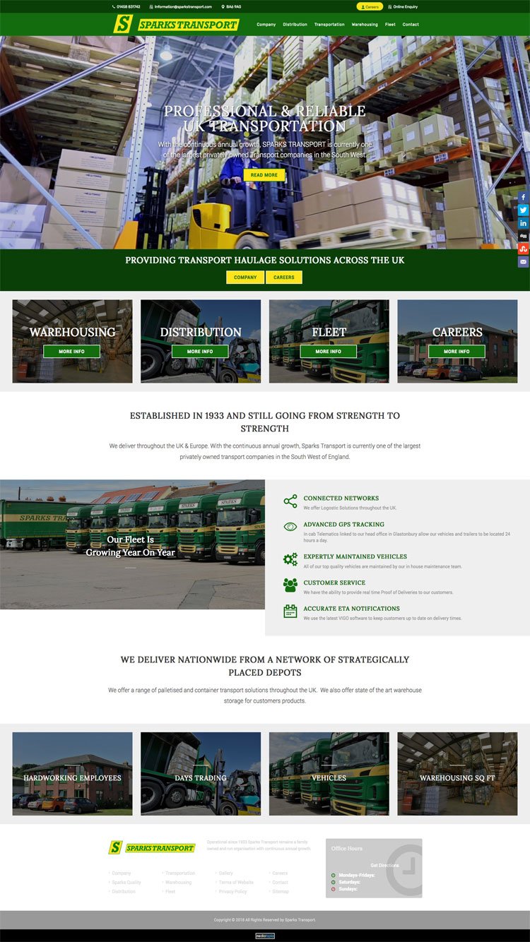 Transportation web design 