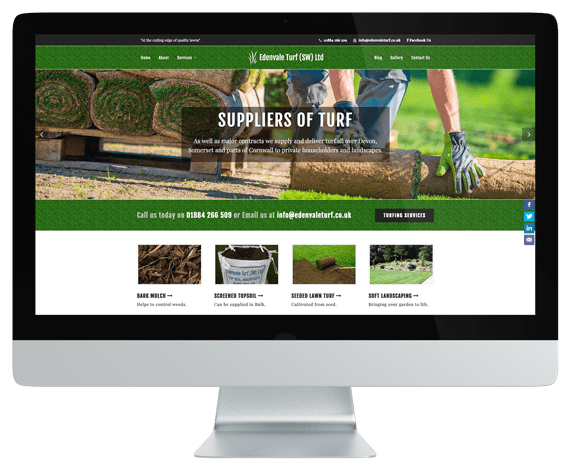 Agriculture style web design home page presented on an iMac screen.