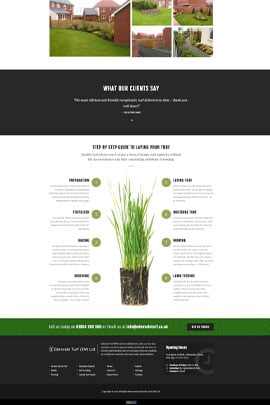 Agriculture website design website home page for Edenvale Turf