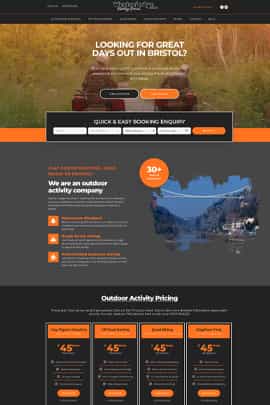 Outdoor Activity website design website home page for Weston Lodge
