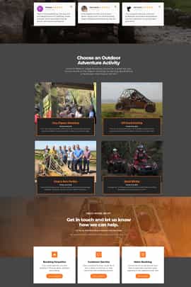 Outdoor Activity website design website home page for Weston Lodge